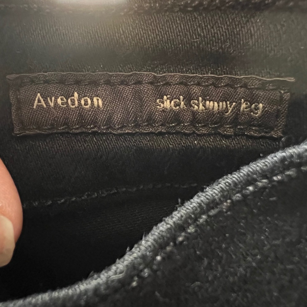 Citizens of Humanity Avedon Slick Skinny Leg Jeans Black Low Rise Raw Hem 28.5 - Picture 8 of 11